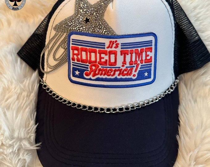 Rodeo Time Trucker Hat With Patches - Etsy