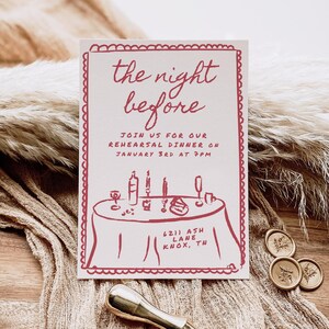Rehearsal Dinner Invitation Template, Hand Drawn Wedding Rehearsal Invite, Night Before Invite, Handwritten Wedding Dinner Invitation IT2
