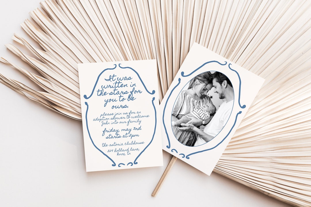 Hand Drawn Adoption Shower Invitation Template With Photo, Written in ...