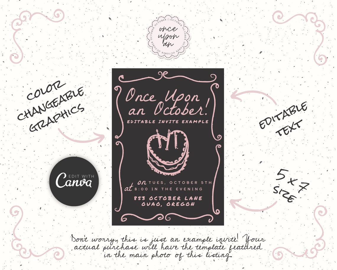 Handwritten Menu Template, Wedding Menu Template, Illustrated Dinner