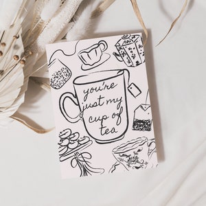 Druckbare Valentinstagskarte, Druck zu Hause Valentinstagskarte, VDay Karte Sofortiger Download, Meine Tasse Tee, Süße Karte Für Sie und Ihn