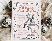 Bachelorette Party Invite: Western Cowgirl Design - Editable Canva Template