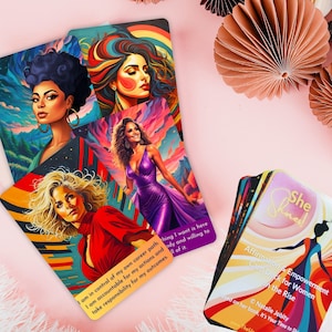 52 Baralho de cartas de afirmação positiva para mulheres / Cartas motivacionais / Cartas inspiradoras / Presentes de amor-próprio para mulheres / Palavras de afirmação