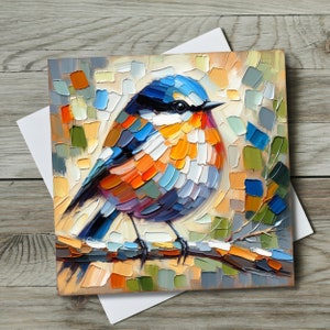 Songbird Ceramic Art Tile Gift for Bird Lover Mothers Day Gift Gift for Mom Expressionism Art Nature Wildlife Art Wall Decor image 7
