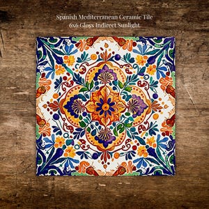 Multicolor Spanish Mediterranean Ceramic Tile | Kitchen Backsplash & Bath Wall, Spanish Talavera, Stove Backsplash, Stair Riser |Accent Tile