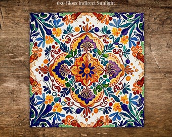 Multicolor Spanish Mediterranean Ceramic Tile | Kitchen Backsplash & Bath Wall, Spanish Talavera, Stove Backsplash, Stair Riser |Accent Tile