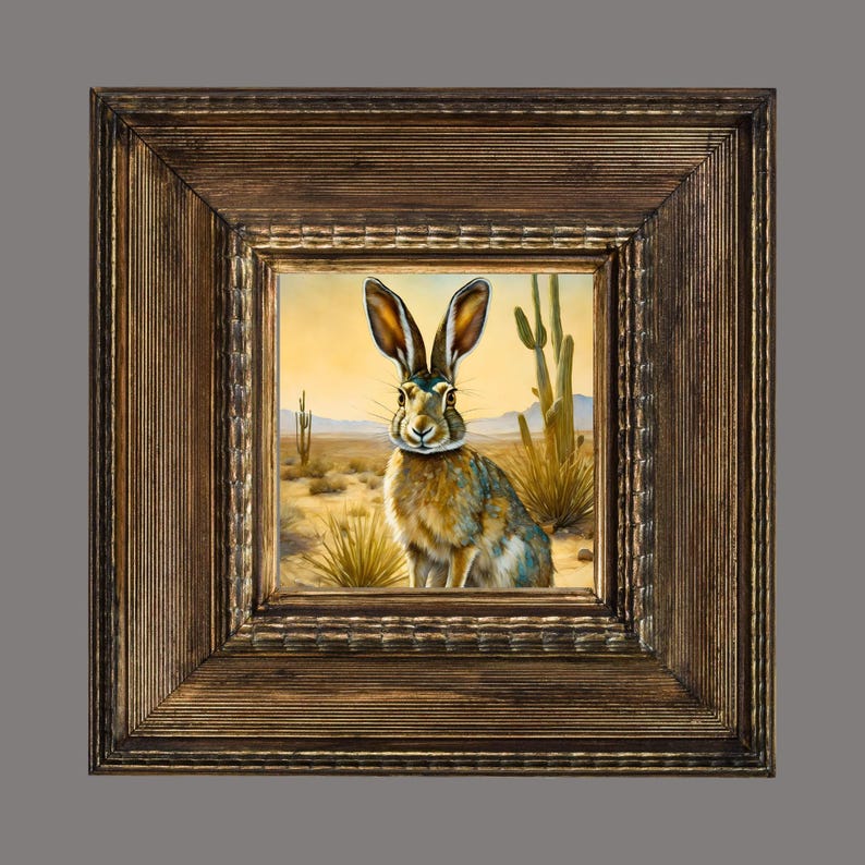 Desert Southwest Jackrabbit Ceramic Tile | Southwestern Decor| Nature ...