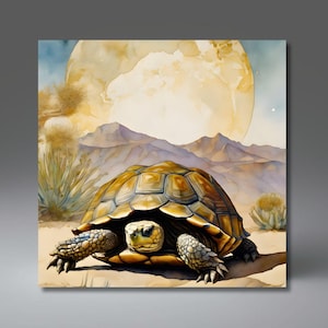 Desert Southwest Turtle Ceramic Tile | Southwestern Decor| Nature Art | Birthday Gift | Decorative Tile | Accent Tile | Animal Art | Trivet