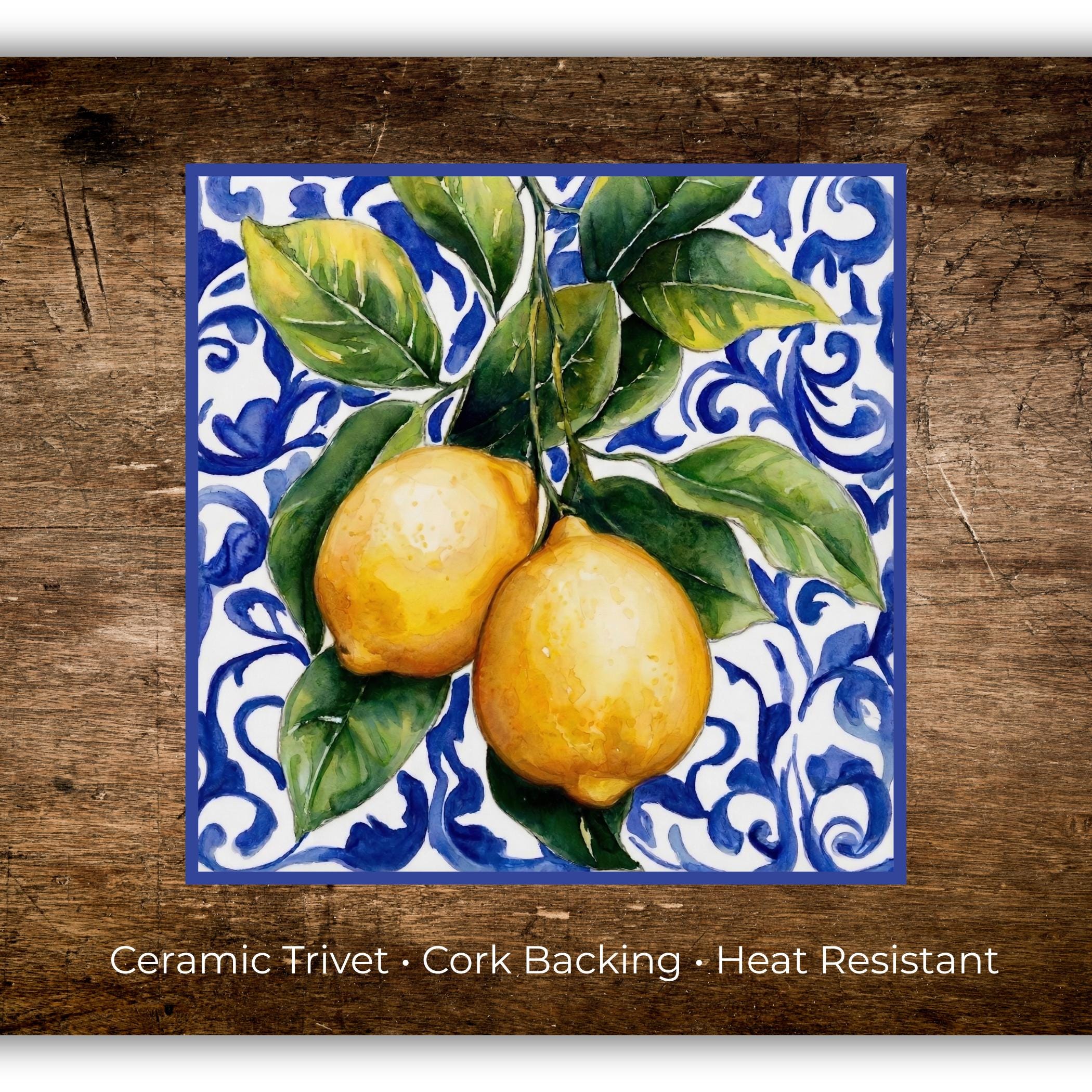 Italian Lemon Trivet | Blue and White Ceramic Kitchen Gift ...