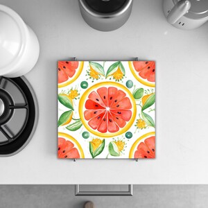 Grapefruit Ceramic Tile | Fruit Talavera Style Kitchen Decor | Backsplash Tile | Trivet Option | Citrus Fruit Art | Summer Kitchen Decor immagine 5