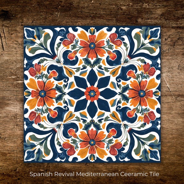 Azulejos cerámicos mediterráneos españoles en azul y naranja, para paredes de cocina y estufa, contrahuellas de escalera, azulejos italianos, azulejos estampados para baño, ducha y patio.