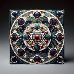 Art Nouveau Ceramic Tile | Vintage Inspired Art | Unique Home Decor | Wall Art Decor | Decorative Tile | Accent Backsplash Tile | Gift