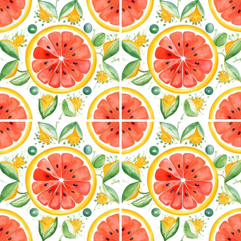 Grapefruit Ceramic Tile | Fruit Talavera Style Kitchen Decor | Backsplash Tile | Trivet Option | Citrus Fruit Art | Summer Kitchen Decor immagine 4