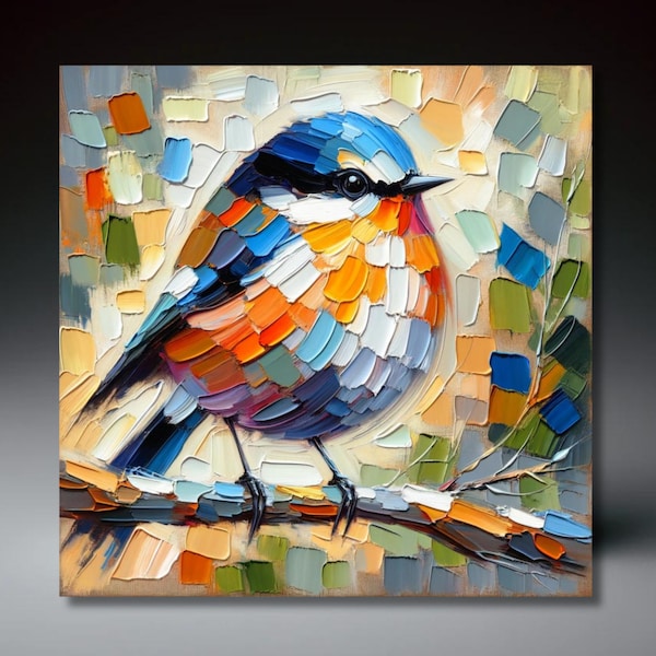 Songbird Ceramic Art Tile  | Gift for Bird Lover | Mothers Day Gift | Gift for Mom | Expressionism Art | Nature  Wildlife Art | Wall Decor