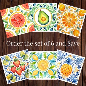 Grapefruit Ceramic Tile | Fruit Talavera Style Kitchen Decor | Backsplash Tile | Trivet Option | Citrus Fruit Art | Summer Kitchen Decor immagine 7
