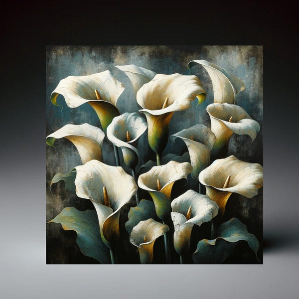 Rustic Calla Lilies Ceramic Art Tile |  Nature Floral Decor | Calla Lily Flower | Unique Home Decor |  Botanical Art Decor | Gift for Mom