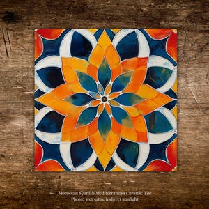 Moroccan Backsplash Tile | Colorful Mediterranean Ceramic Tile | Kitchen Stove Backsplash | Bathroom Wall Tile | Spanish Tile Pattern