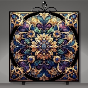 Art Nouveau Ceramic Art Tile | Vintage Inspired Art | Unique Home Decor | Wall Art Decor | Trivet Option | Decorative Tiles image 3
