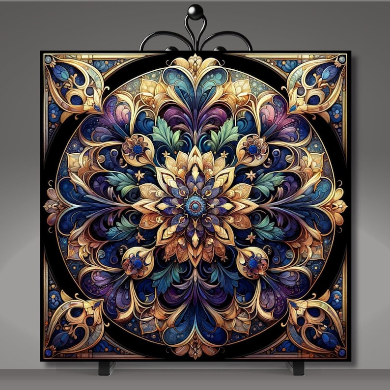 Art Nouveau Ceramic Art Tile | Vintage Inspired Art | Unique Home Decor | Wall Art Decor | Trivet Option | Decorative Tiles image 3
