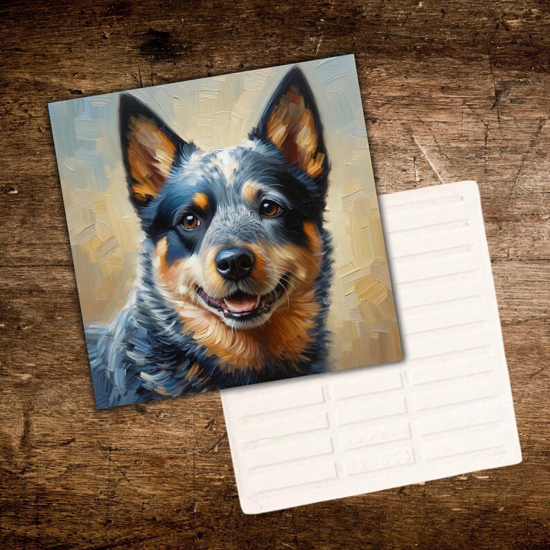 Australian Cattle Dog Ceramic Art Tile | Blue Heeler | Aussie Cattle Dog | Gift for Dog Lover | Wall Art | Trivet Option | Dog Art | image 2