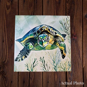 Sea Turtle Ceramic Art Tile | Coastal Wall Art | Ocean Art | Beach House Decor | Marine Animal | Ceramic Wall Art | Nautical Home Decor