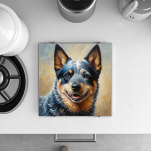 Australian Cattle Dog Ceramic Art Tile | Blue Heeler | Aussie Cattle Dog | Gift for Dog Lover | Wall Art | Trivet Option | Dog Art | image 5