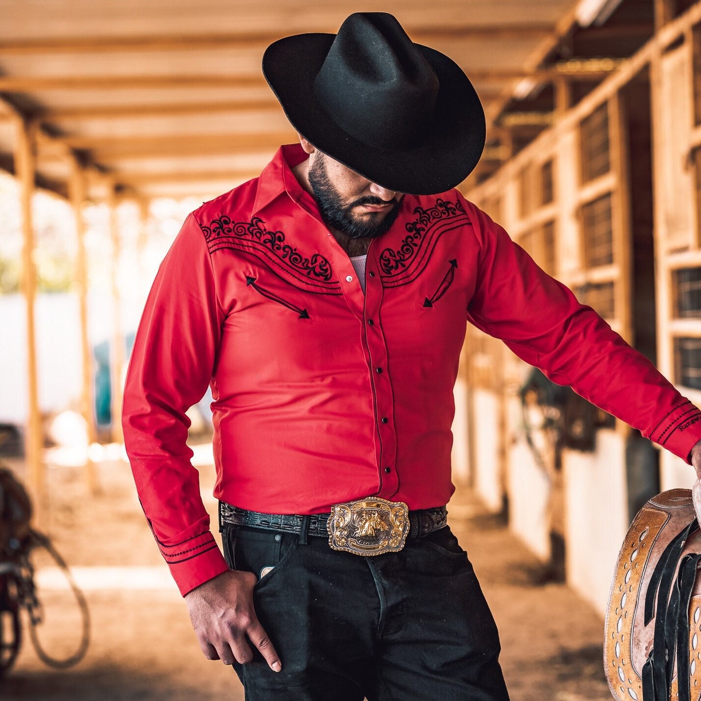 6255 Red And Black Cowboy Hats For Men & Women With Western Hat Bands, Ideal Summit Hats MX Wool Faux Felt Red Bottom Two Tone Silverton  main image 2