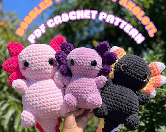 Bobbles the Chonky Axolotl + Candy Corn Mod PDF Crochet Pattern