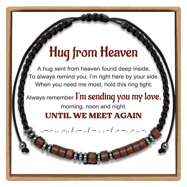 Hug From Heaven Morse Code Bracelet - Until We Meet Again Bracelet - Infant Memorial Gift - Loss Of a Child Gift - Sympathy Gift For Her