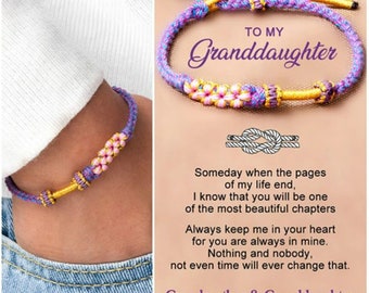 To My Granddaughter Blossom Knot Bracelet -  Grandmother & Granddaughter “A Link That Can Never Be Undone” - Birthday Gift From Grandma Nana