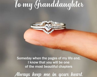 To My Granddaughter Layered Heart Ring - Always Keep Me In Your Heart - Birthday Gift for Her - Gifts For Daughter - Infinity Promise Ring