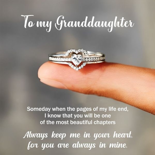 To My Granddaughter Layered Heart Ring - Always Keep Me In Your Heart - Birthday Gift for Her - Gifts For Daughter - Infinity Promise Ring