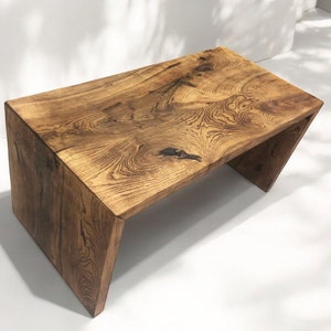 Modern Waterfall Coffee Table, Entryway Bench