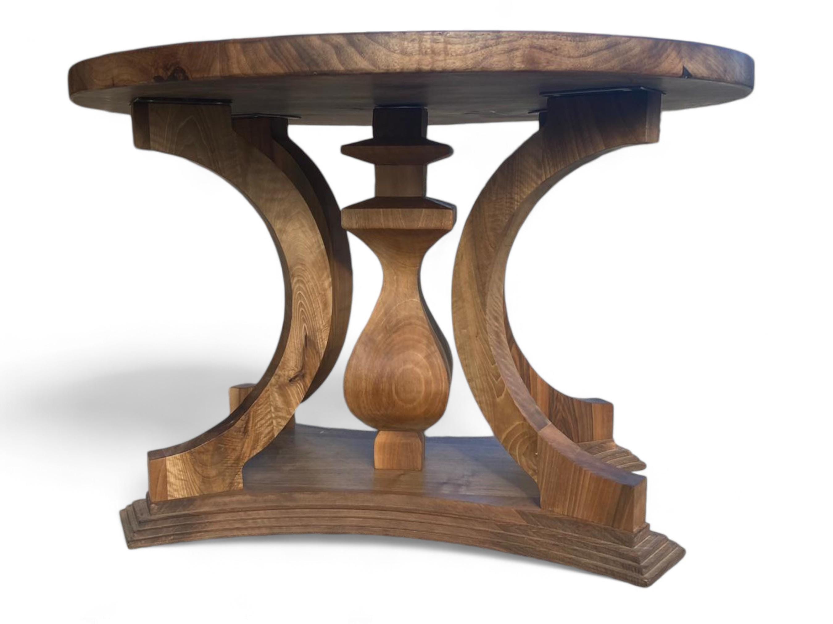 Solid Walnut Wood Round Dining Table, Modern Living Room Furniture - Etsy