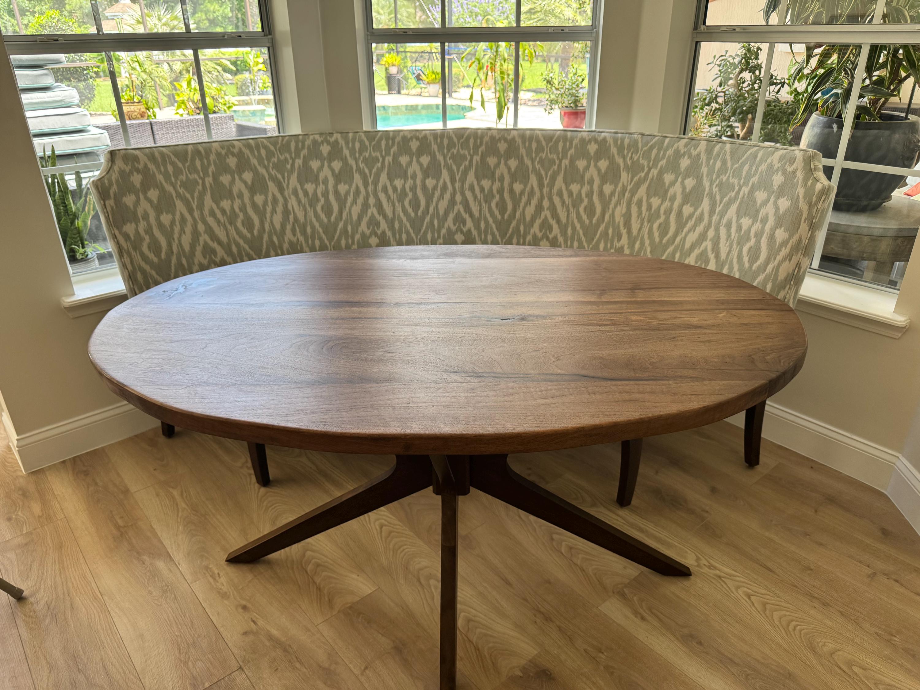 Solid Walnut Oval Dining Table, Mid Century Modern Kitchen Table - Etsy