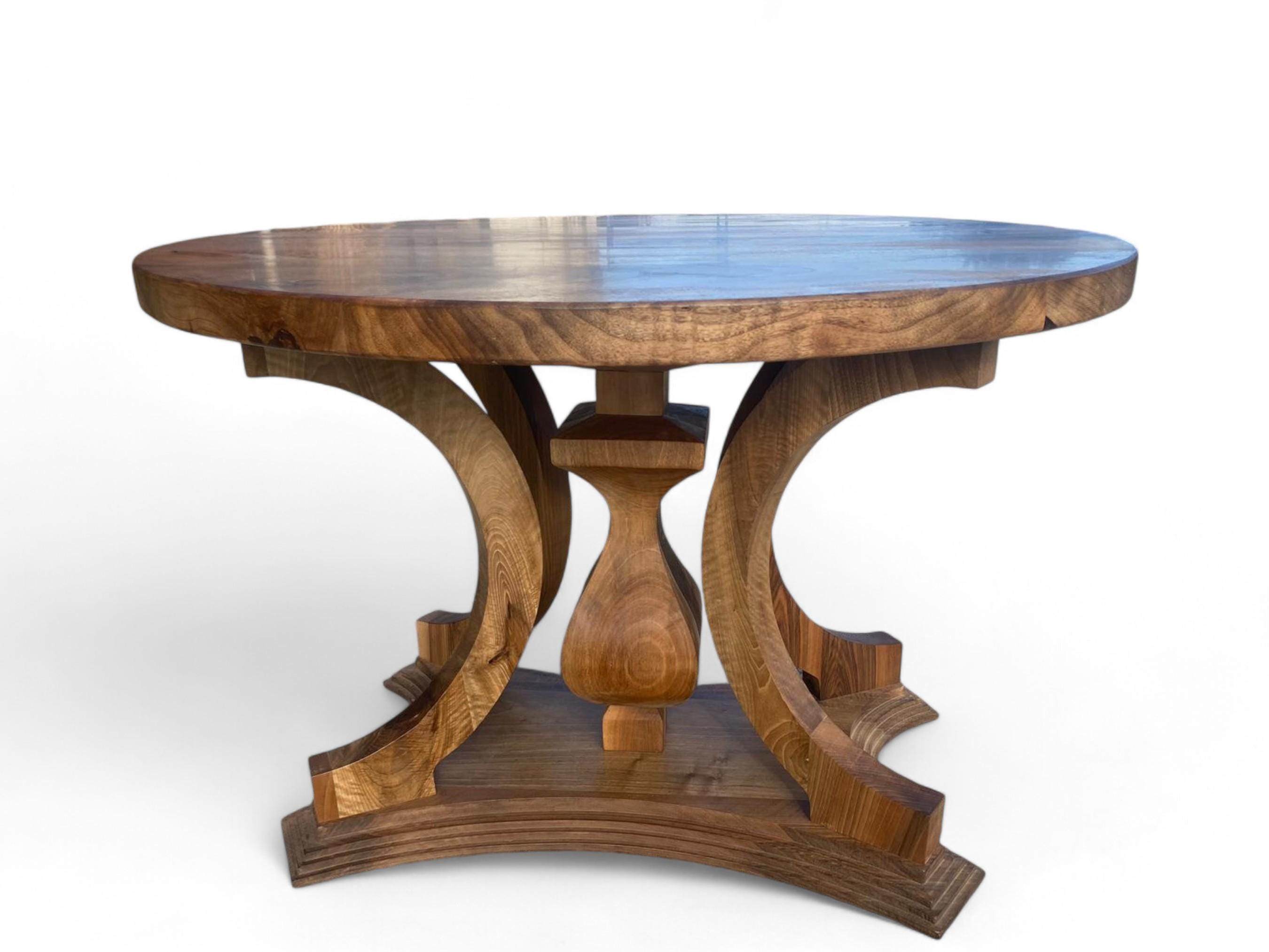 Solid Walnut Wood Round Dining Table, Modern Living Room Furniture - Etsy
