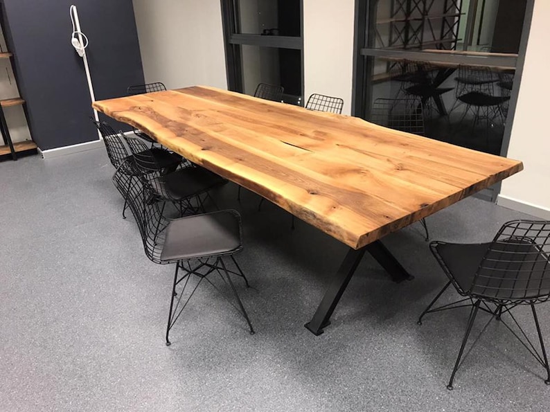 Live Edge Walnut Wood Table, Rustic Modern Farmhouse Dining - Etsy