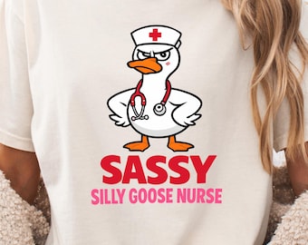 Sassy Silly Goose Nurse Valentine Digital Download, Funny Nurse Valentine PNG, Cute Angry Goose Nurse Clipart, Nurse Valentine Shirt Design