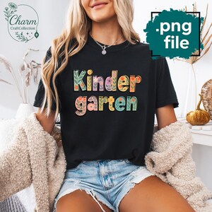 Floral Kindergarten Grade Png, 1st Day of School Png, Hello Kindergarten Png, Preppy Back to School Floral PNG, First Day of School Designs