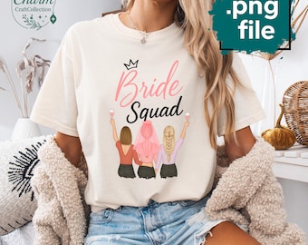 PNG de fiesta nupcial coqueta: Diseño de escuadrón de novias (descarga digital)