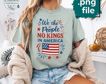 No Kings In America PNG: Patriotic Anti-Trump Design (Digital Download)