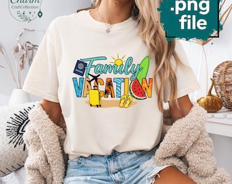 Family Vacation 2025 PNG: Beach Trip Design (Digital Download)