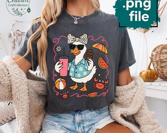 Coquette Teacher PNG: Silly Goose Floral Design (Digital Download)
