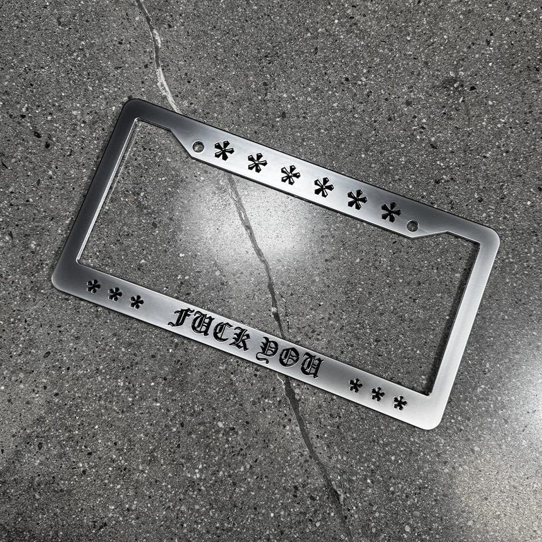 Not_chrome Fuck You FU License Plate Frame - Etsy
