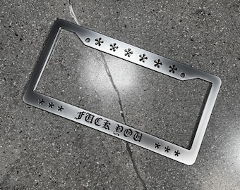 Not_chrome Fuck You FU License Plate Frame - Etsy