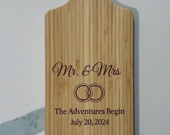 Personalized Bamboo Cutting Board | Engraved Wedding Gift