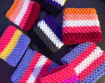 Pride Flag Crochet Wrist Bands