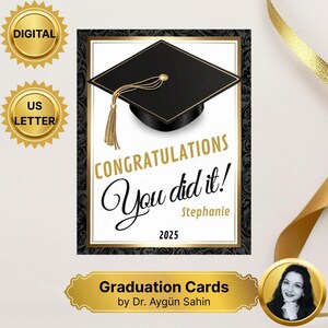Custom Graduation Card Printable: Class of 2025 (Digital Download 8.5x11 US Letter Size PDF)