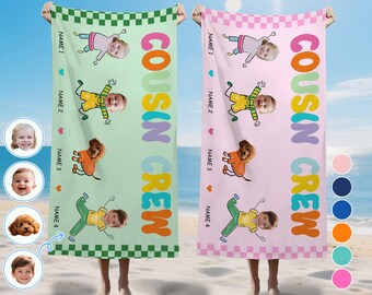 Personalized Cousin Crew Beach Towel: Custom Family Vacation Gift