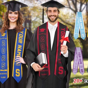 Custom Graduation Stole, Graduation Sash, Class of 2025 Gift, Personalized Graduation Stole, Gift for Grad, Customized Nursing Sash Stole